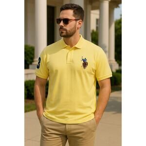 NWT U.S. Polo Assn. Classic Polo Shirt – XXL – Yellow with Flesh Pony Logo
